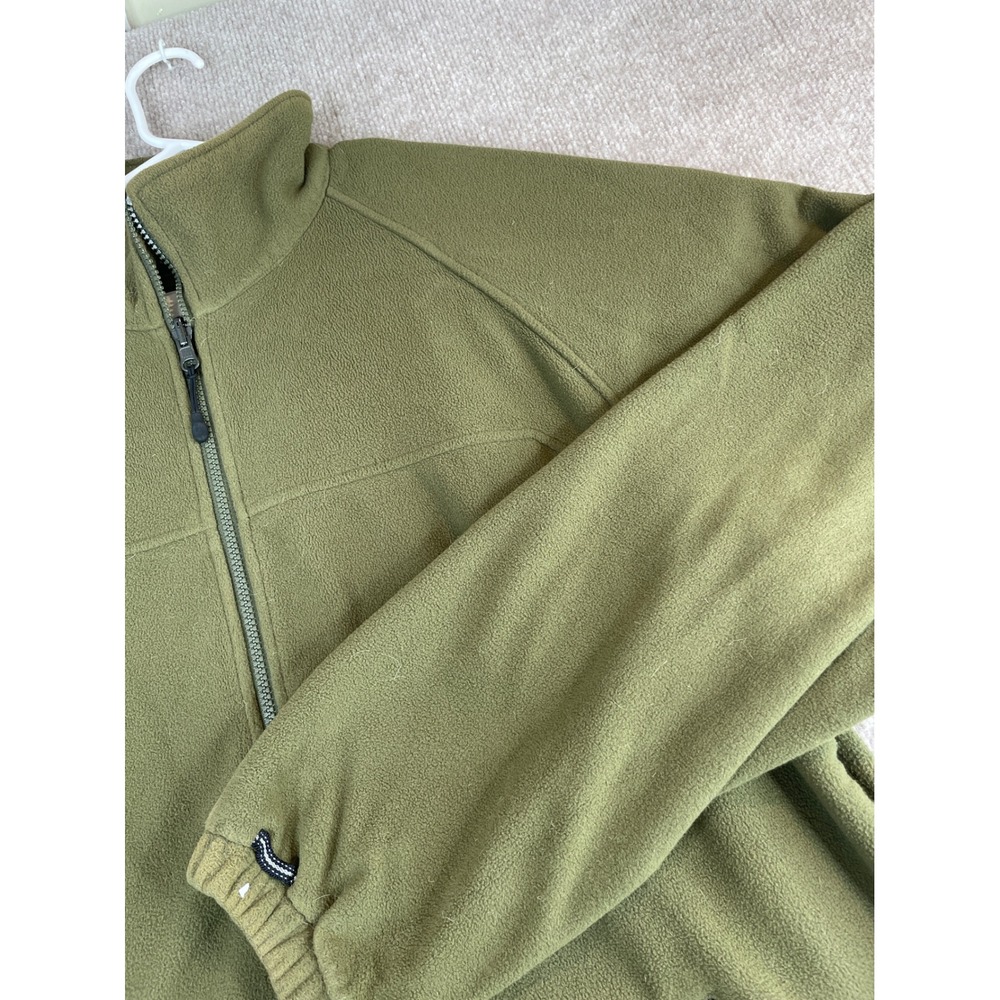 Cabelas Mens Fleece Jacket Tall‎ L Full Zip Outdoor Green Hiking Hunting